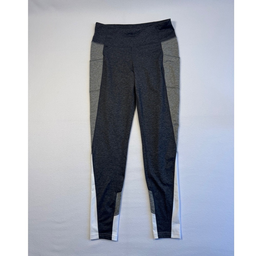 Athletic‎ Tek Gear DryTek Colorblock Leggings Womens Large Charcoal Grey White